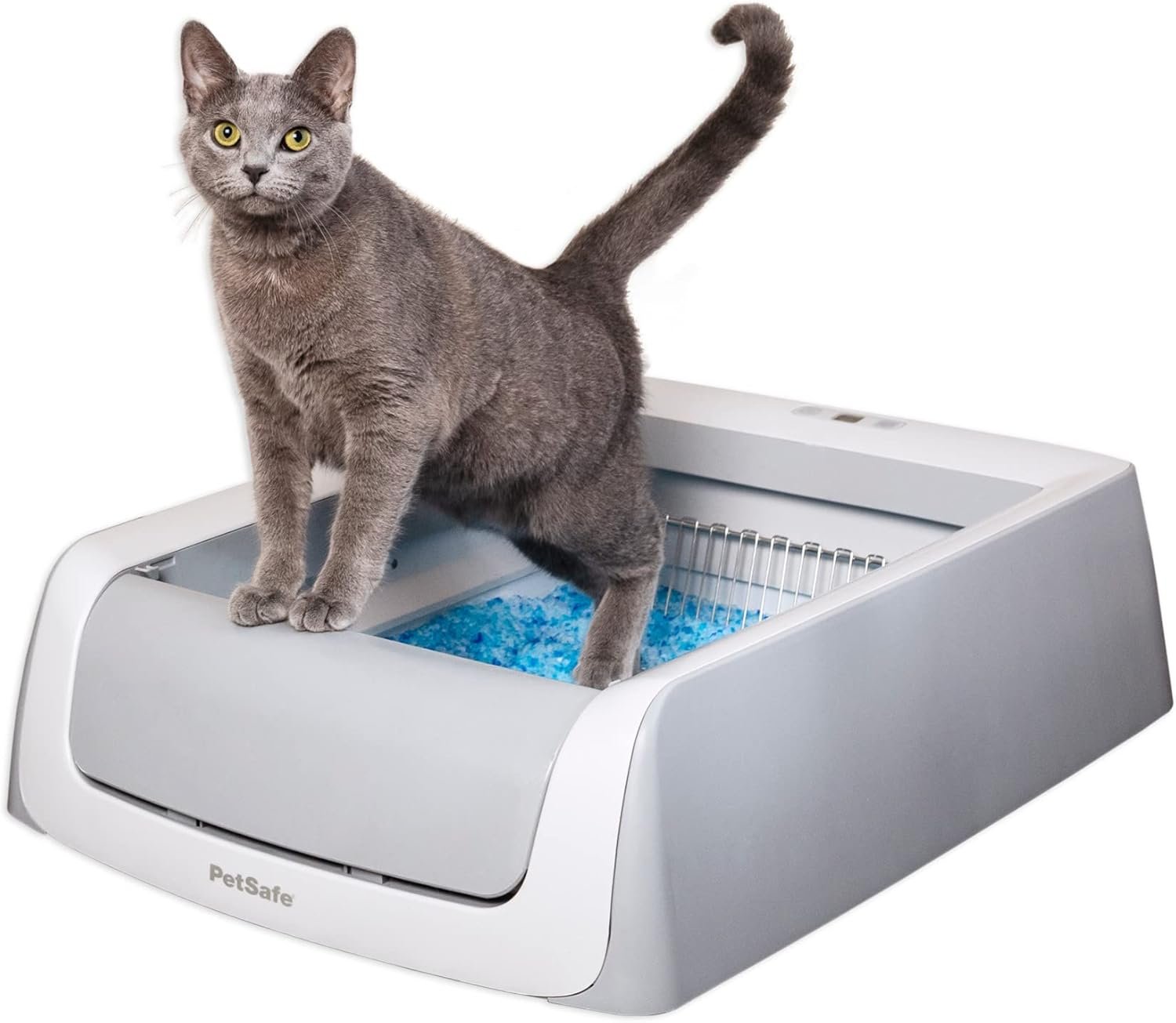PetSafe ScoopFree Crystal Pro Legacy Self-Cleaning Automatic Litter Box – Uncovered Motion-Sensing Cat Box with Integrated Health Counter – Includes 1 Disposable Crystal Litter Tray