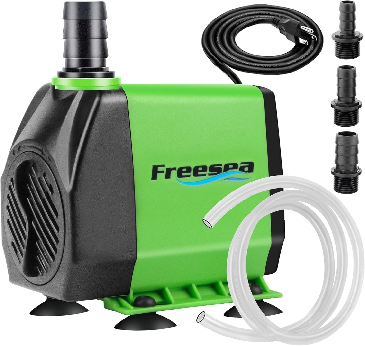 FREESEA Fountain Submersible Water Pump: 800GPH 45W Adjustable Small Pond Pump with 5ft Tubing Hose and 3 Nozzles 10ft High Lift for Outdoor | Hydroponics | Waterfall | Aquarium | Fish tank