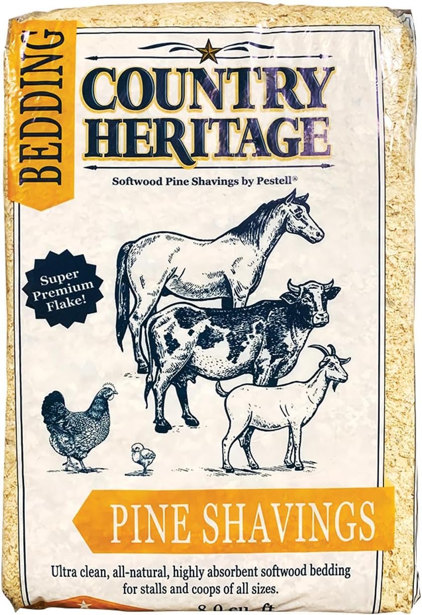 Country Heritage Premium Pine Shavings Ultra Clean Highly Absorbent Softwood Bedding for Stalls and Chicken Coops (35 LB)