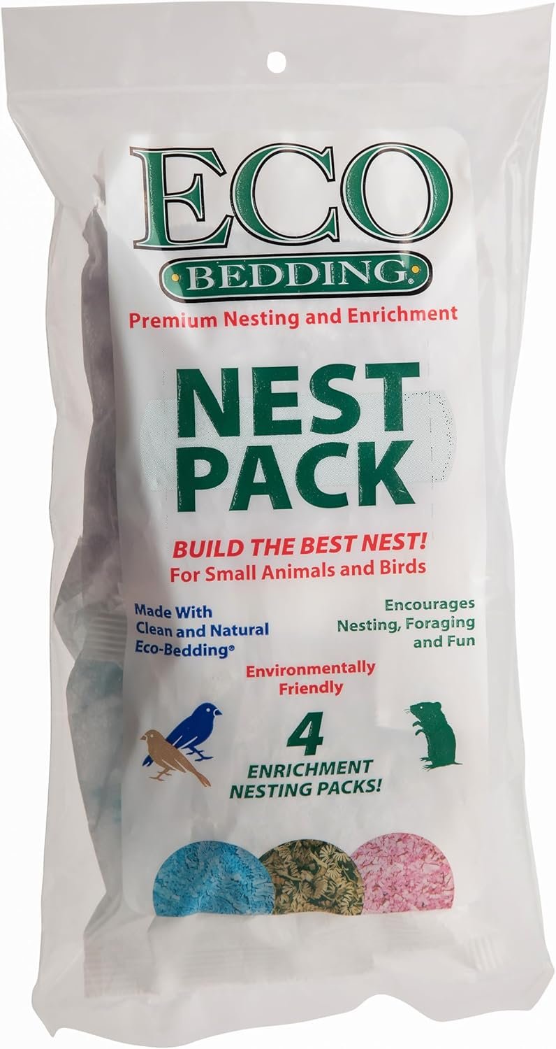 ECO BEDDING 99% Dust Free Paper Bedding for Small Pets and Birds, Eco-Nest Pack