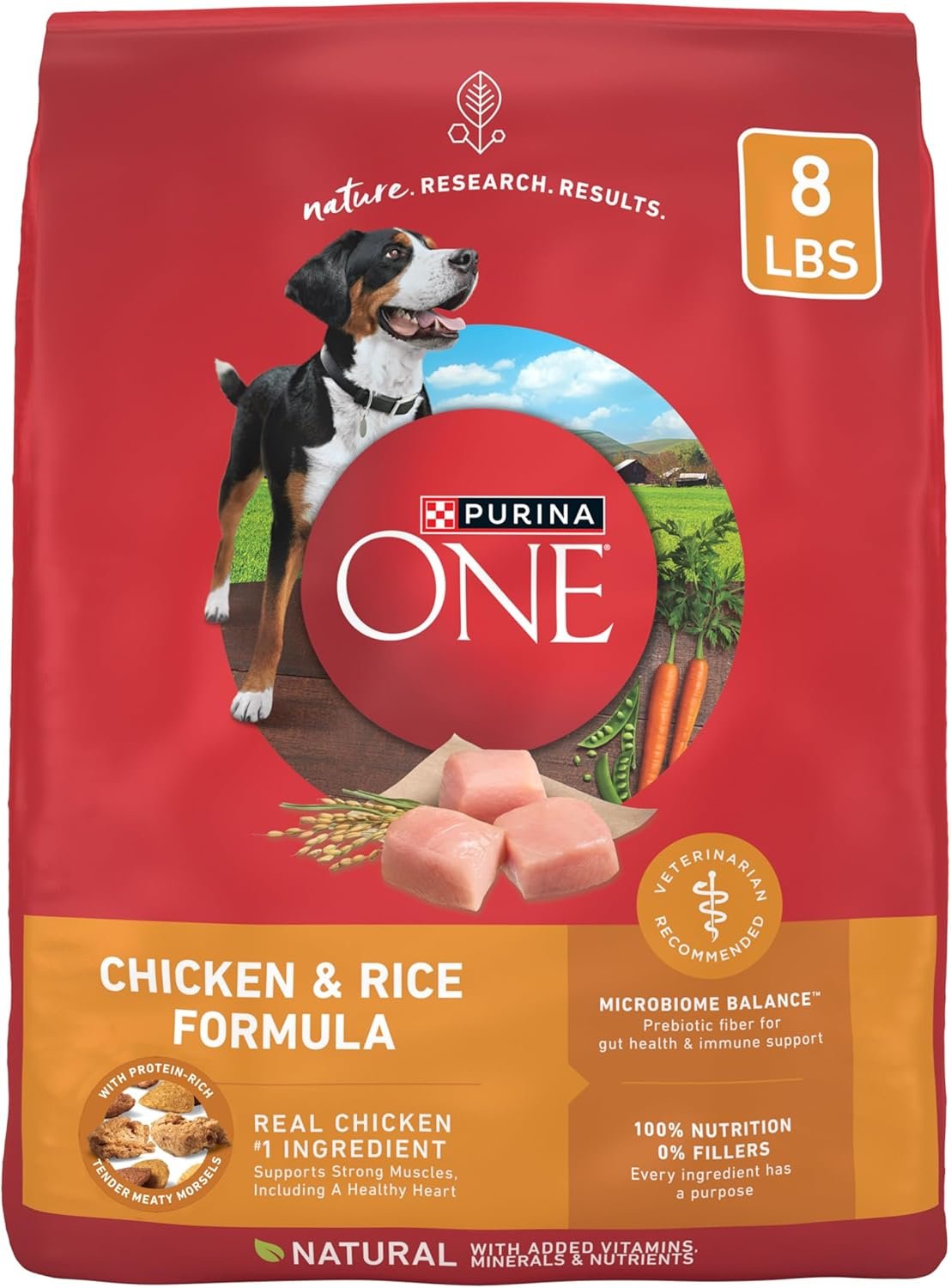 Purina ONE Chicken and Rice Formula Dry Dog Food – 8 lb. Bag