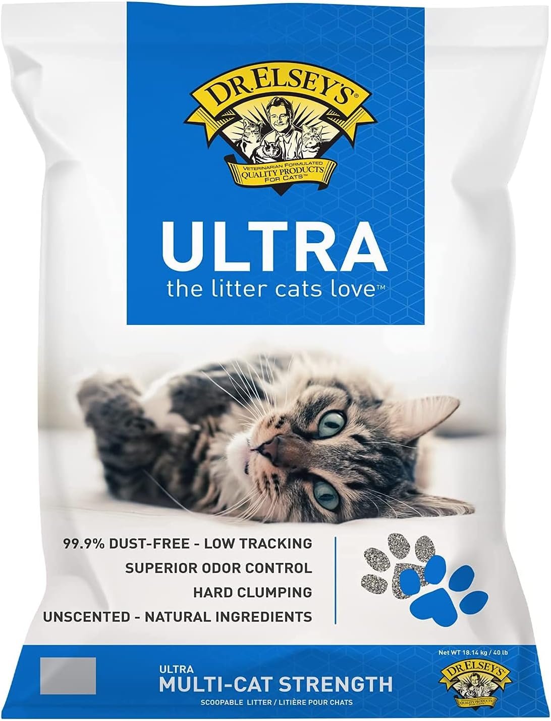 Dr. Elsey’s Ultra UnScented Clumping Clay Cat Litter 40 lb. Bag