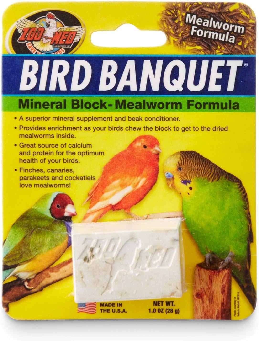 Zoo Med Mealworm Bird Banquet Block Small