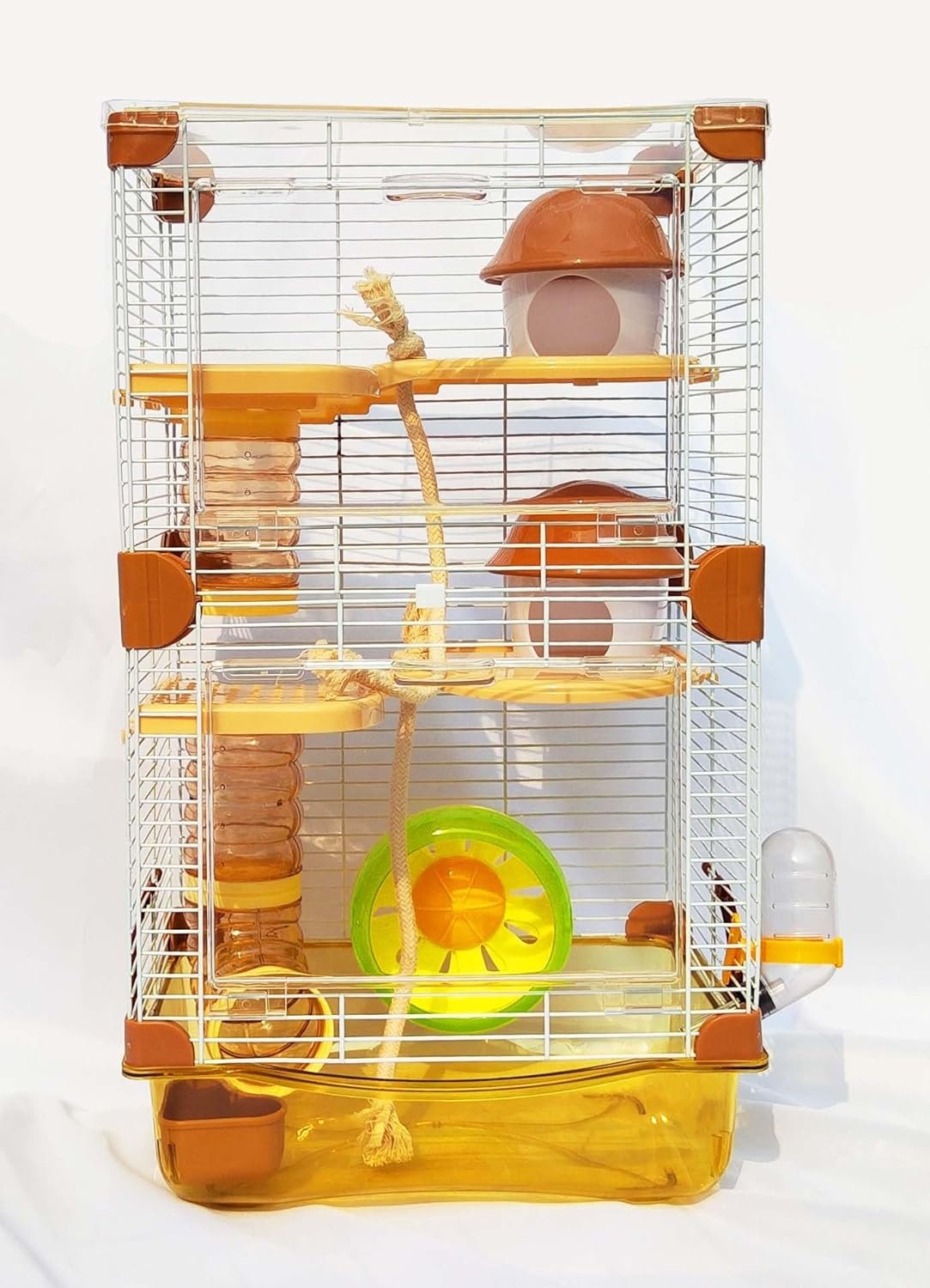 PETZHUBO Hamster Cage Small Animal Cage 3 Layers Transparent Cage Size：10.6″(W) X8.1(L) X18.3 (H) Suitable for Hamsters up to 3.5 inch in Length(Please Note This is Mini cage That for Mini Hamster)