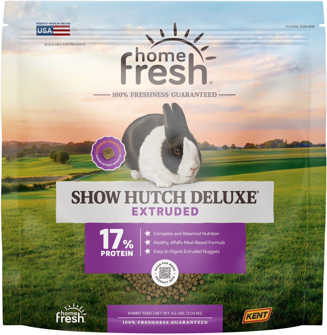 Blue Seal Fresh Show Hutch Deluxe 17 Rabbit Food – Resealable Packaging to Hold in Freshness, Promotes a Healthy Digestive System and Proper Intake – 4.5 LB Bag