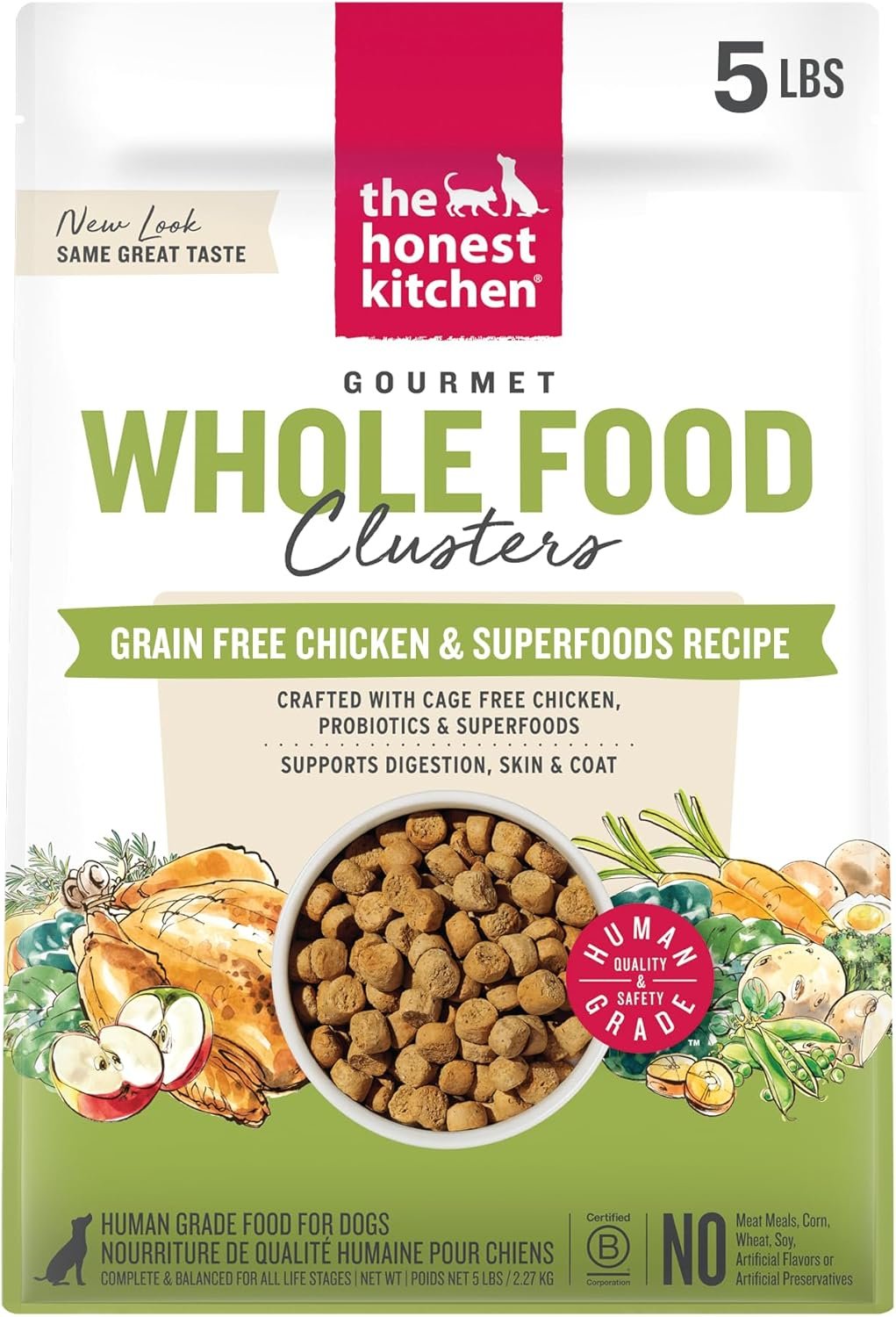 The Honest Kitchen Whole Food Clusters Grain Free Chicken Dry Dog Food, 5 lb Bag