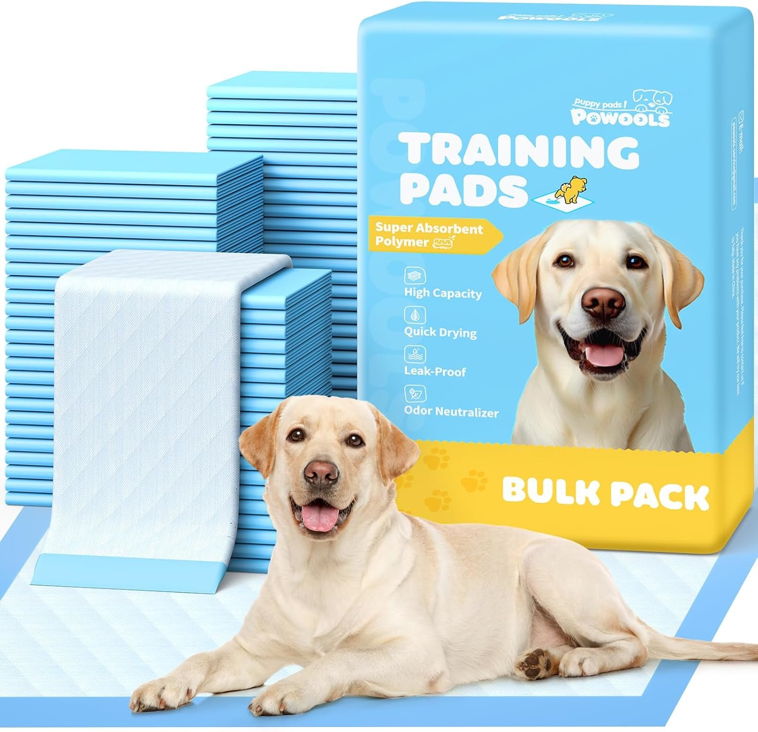 100-Pack X-Large Puppy Pads – 34” x 28” Pee Pads for Dogs Potty Training with Leak-Proof Quick-Dry Design, 6-Layer Wee Wee Pads for Dogs, Blue