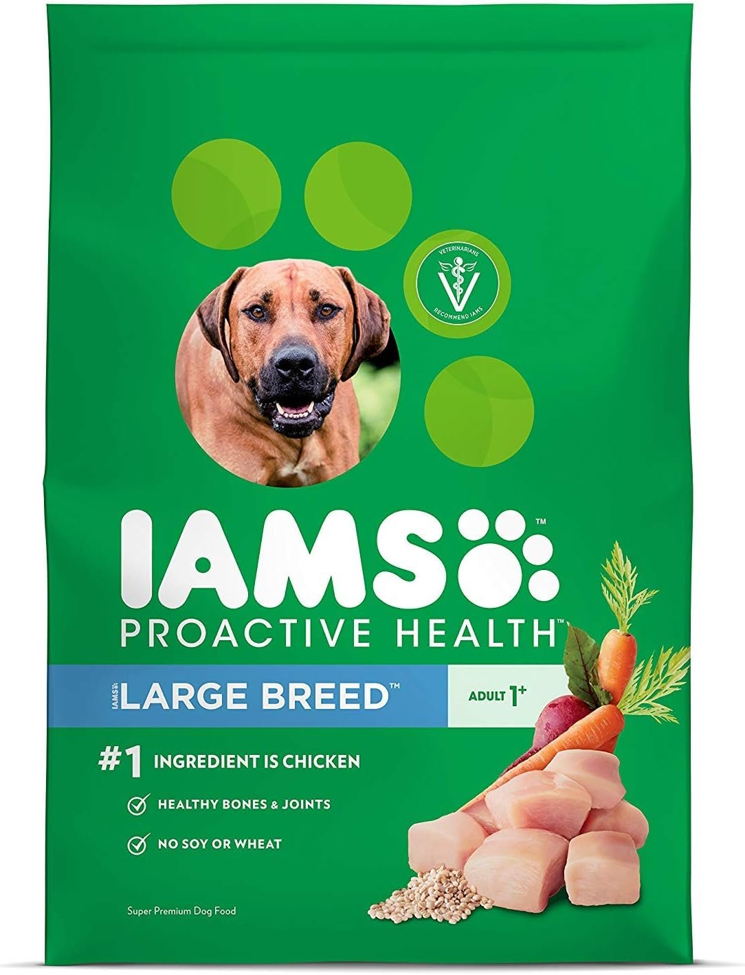 IAMS Proactive Health Large Breed Dry Dog Food, Adult Dry Dog Food for Large Breeds, Chicken, 30 lb. Bag