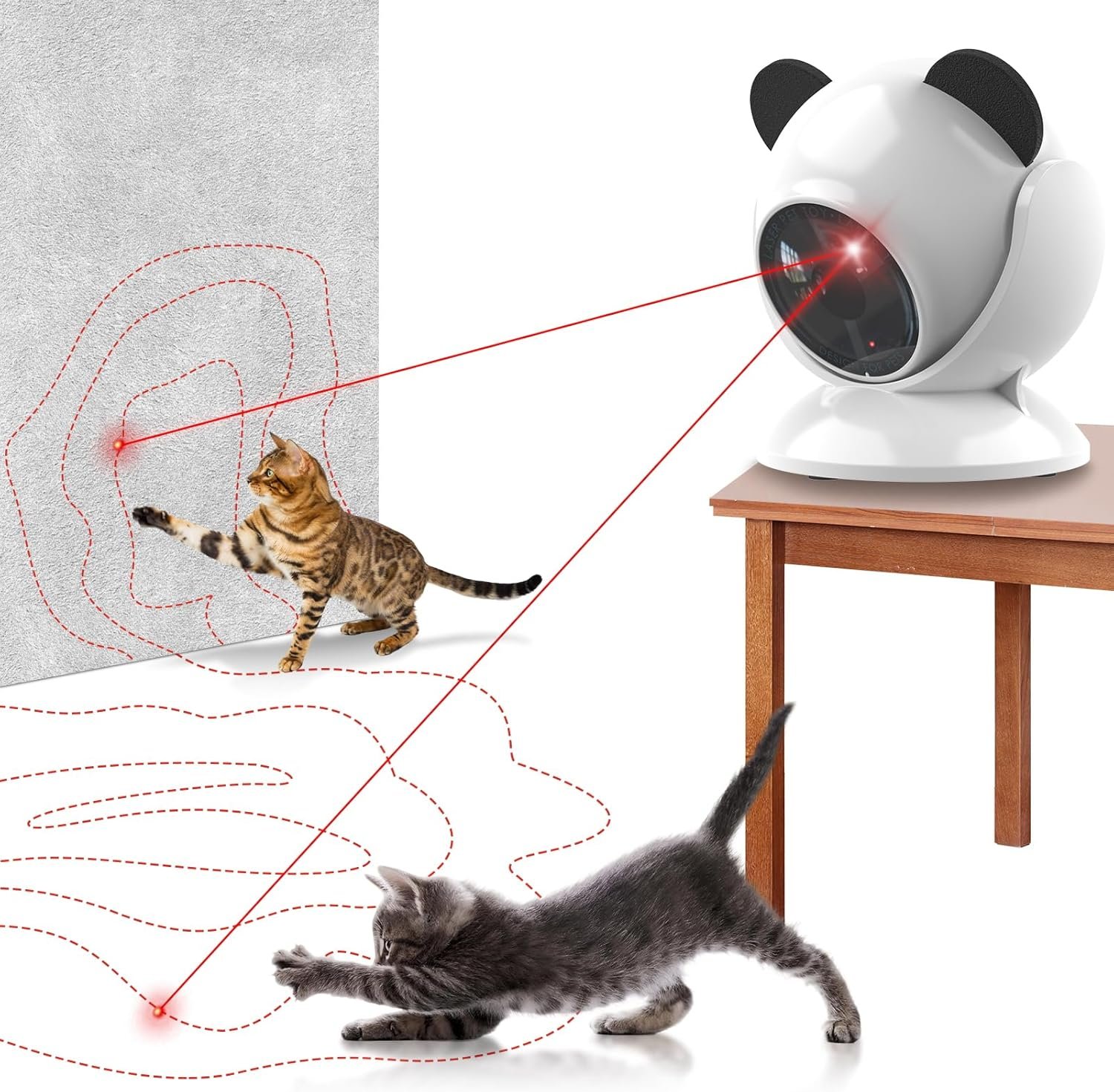 Automatic Cat Laser Toy Interactive Cat Toys for Indoor Cats/Kitty/Dogs,​​Laser Cat Toys for Bored Indoor Adult Cats