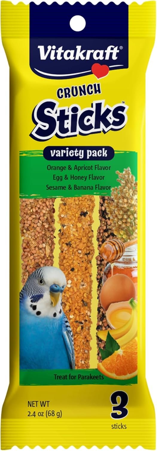 Vitakraft Crunch Sticks Rabbit Treat Carrot and Honey Flavor with Natural Grains and Honey Enriched with Essential Nutrients Baked On Wooden Stick to Encourage Chewing and Long Lasting Enjoyment