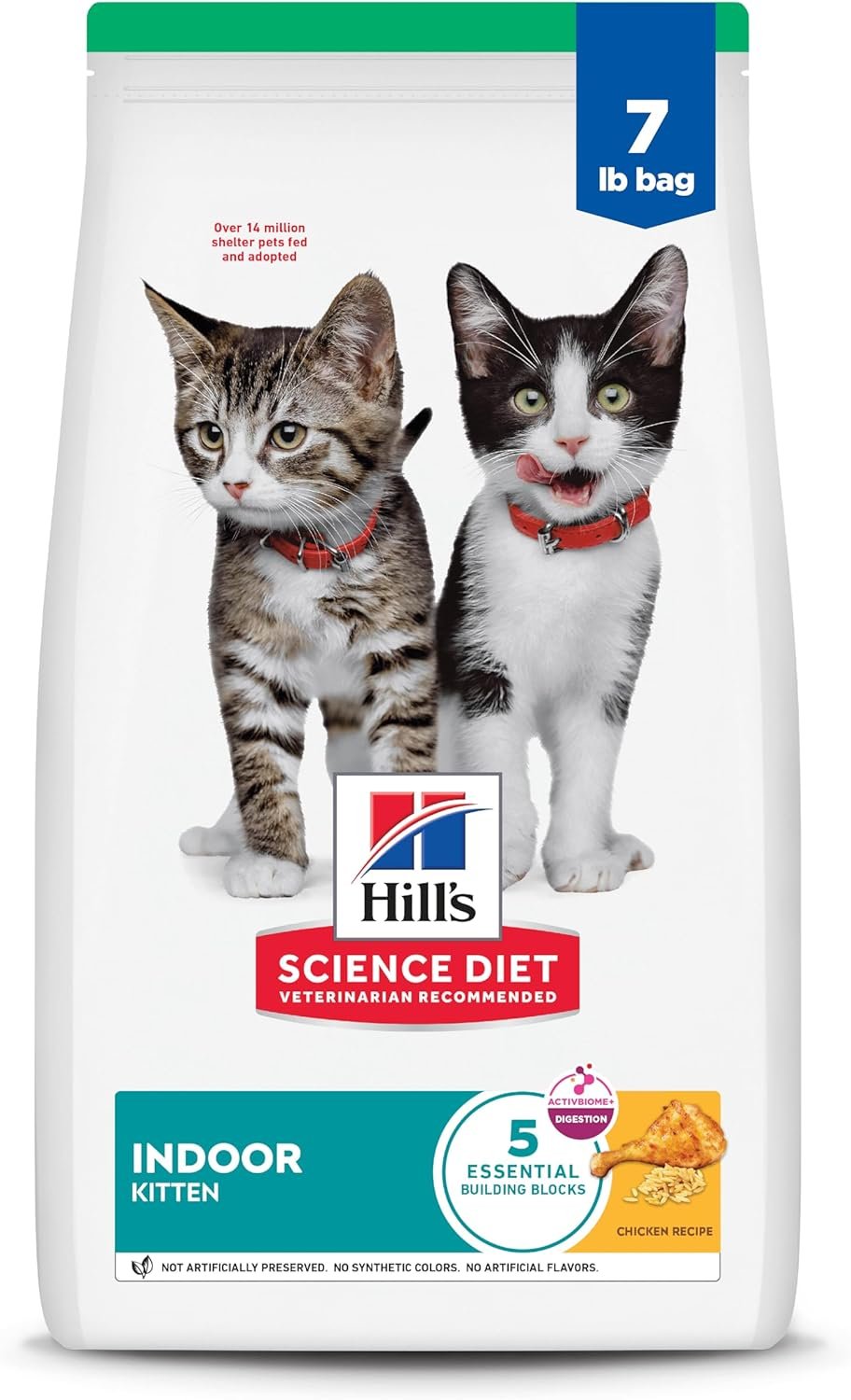 Hill’s Science Diet Kitten Indoor Dry Cat Food, Chicken, 7 lb. Bag