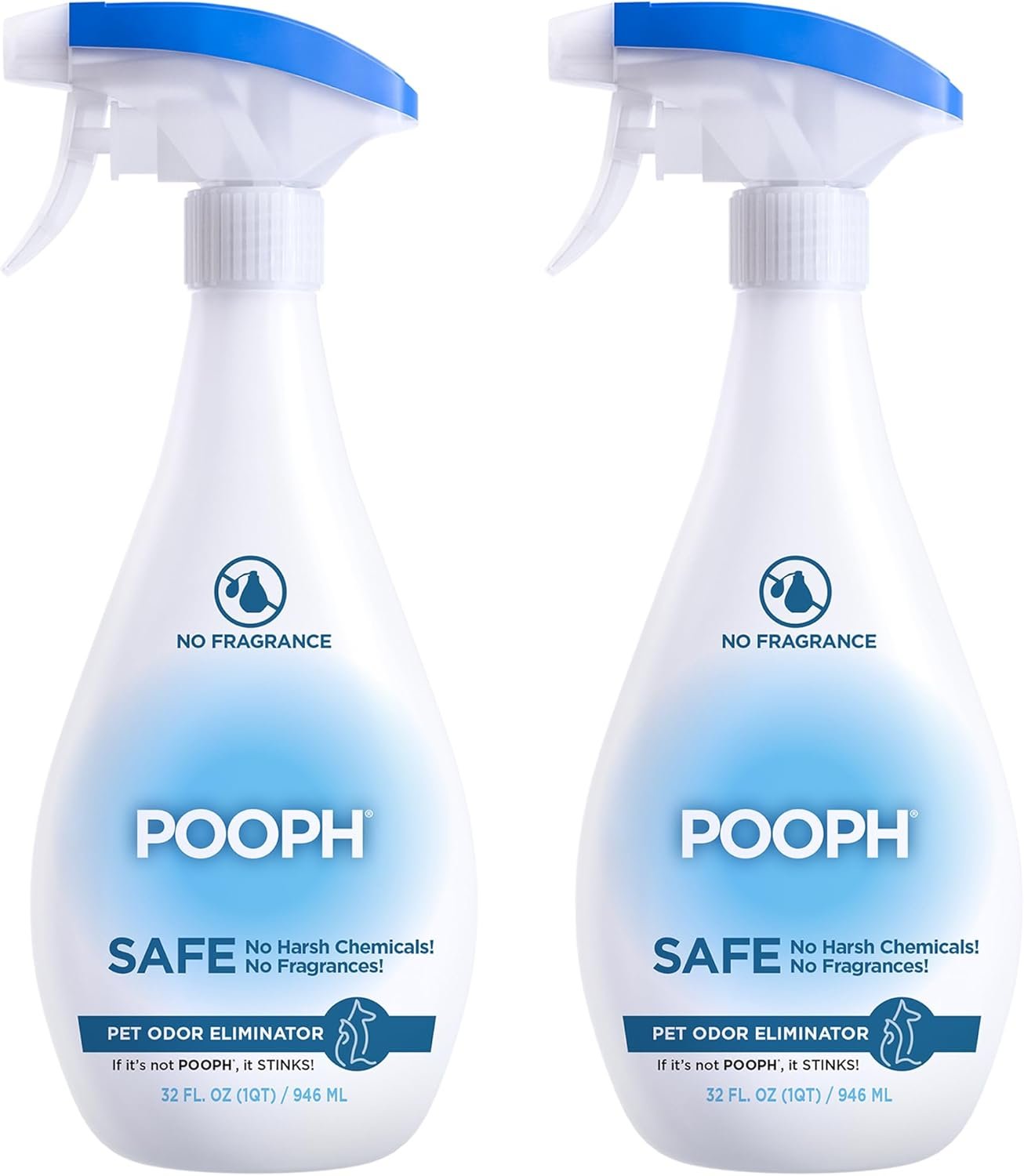 Pooph Pet Odor Eliminator, 32oz Spray, 2-Pack – Eliminates Odors at the Molecular Level, Dogs, Cats, Freshener, Eliminator, Urine, Poop, Pee, Deodorizer, Natures, Puppy, Fresh, Clean, Furniture, Potty