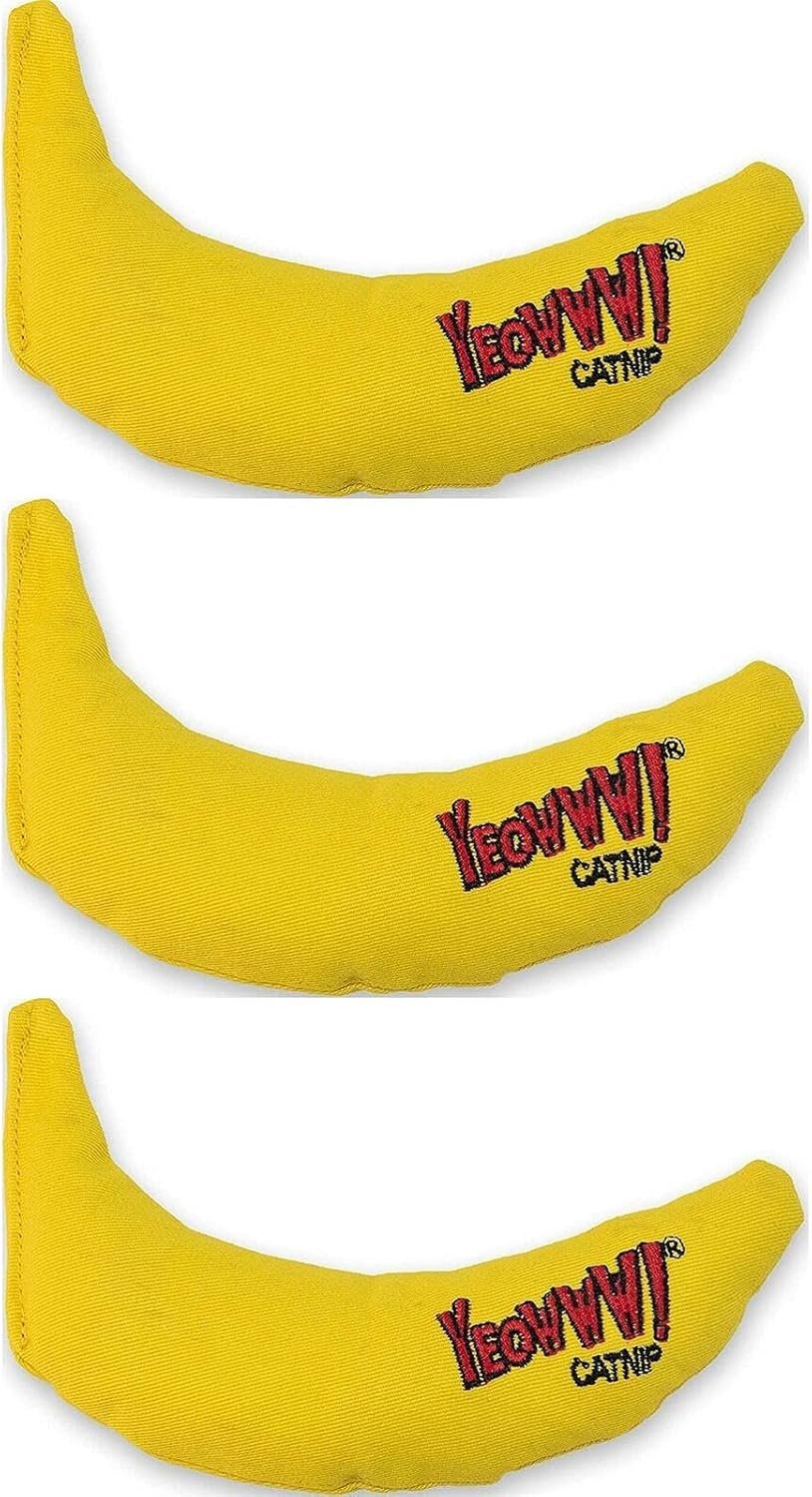 YEOWWW! DuckyWorld 100% ORGANIC CATNIP Leaf & Flower Cat Toy BANANA 3 PACK