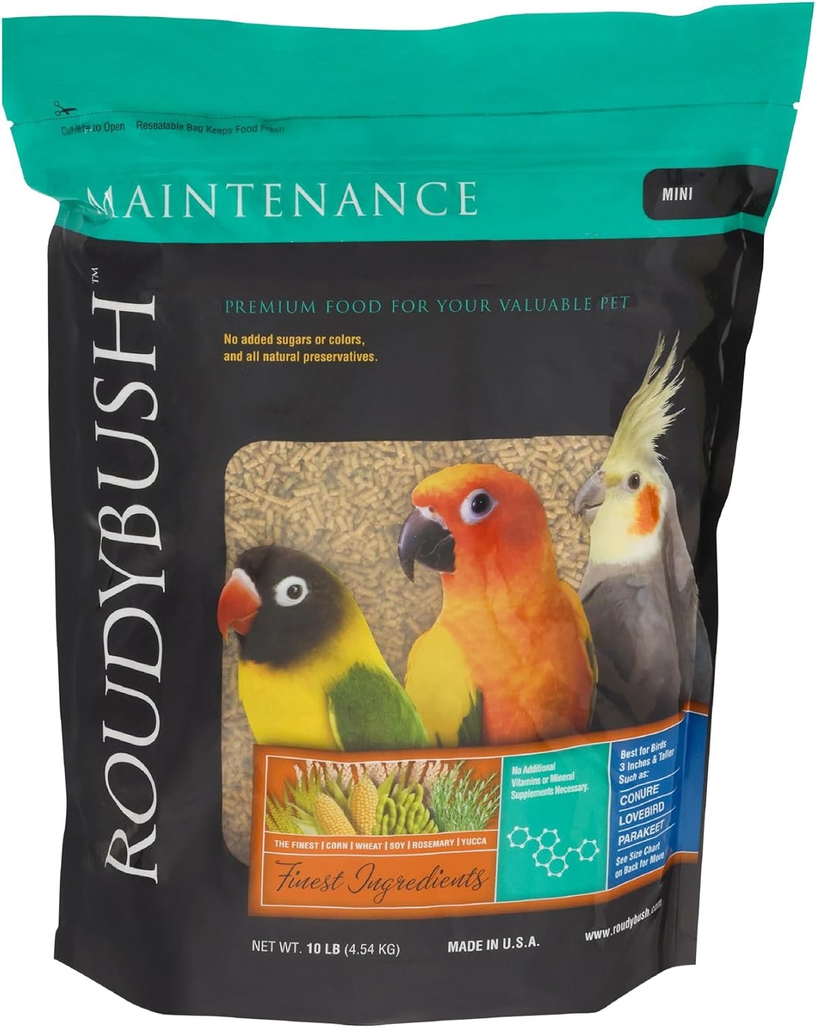 RoudyBush Daily Maintenance Bird Food, Mini, 10-Pound