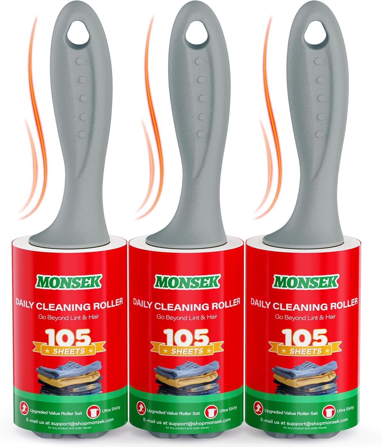 4X Extra Sticky Lint Roller for Pet Hair, Lint Rollers 315 Sheets Mega Value Set, Pet Hair Remover with 3 Upgraded Handle 3 Rollers, Portable Lint Remover for Clothes, Furniture, Dog & Cat Hair