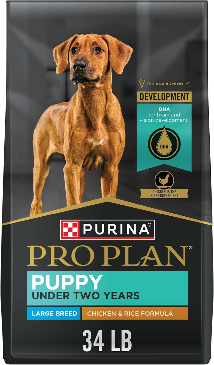 Purina Pro Plan Large Breed Dry Puppy Food, Chicken and Rice Formula – 34 lb. Bag