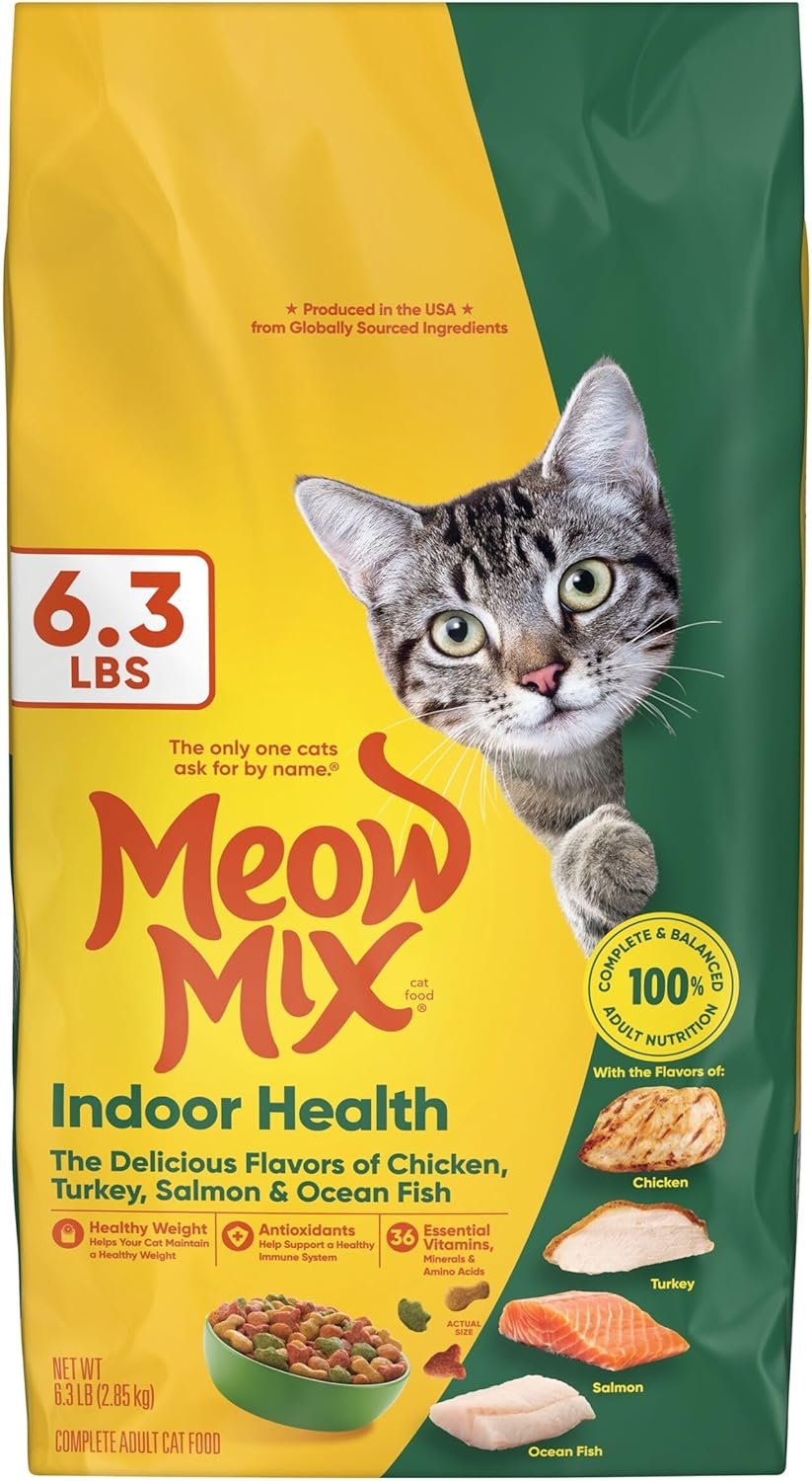 Meow Mix Indoor Health Dry Cat Food, 6.3 Pound Bag