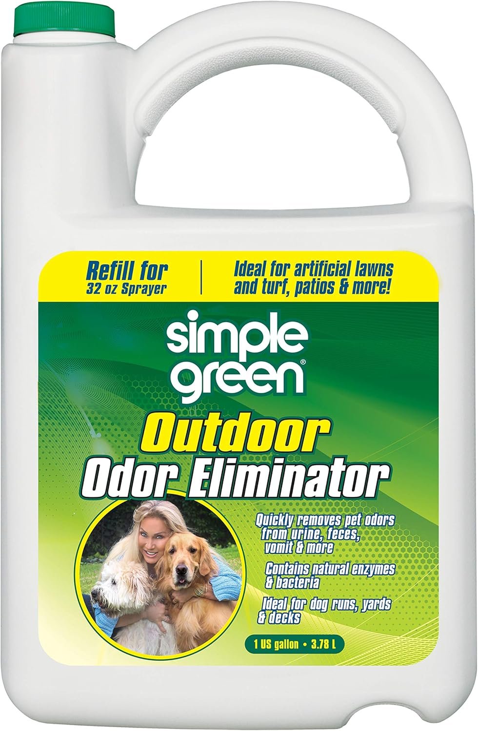 Simple Green Outdoor Odor Eliminator for Pets, Dogs, 1 gallon Refill – Ideal for Artificial Lawns & Patio, Milky White