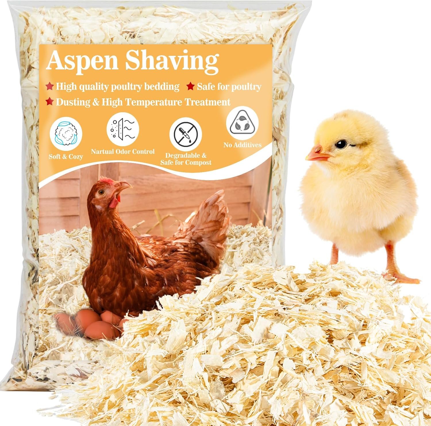 31OZ Sukh Chicken coop Bedding – Aspen shavings Animal Bedding as Chicken Supplies for Chicken House Bedding winterizing Nesting for Small pet Guinea Pig Rabbit Chinchilla Bird Gerbil Odor Control