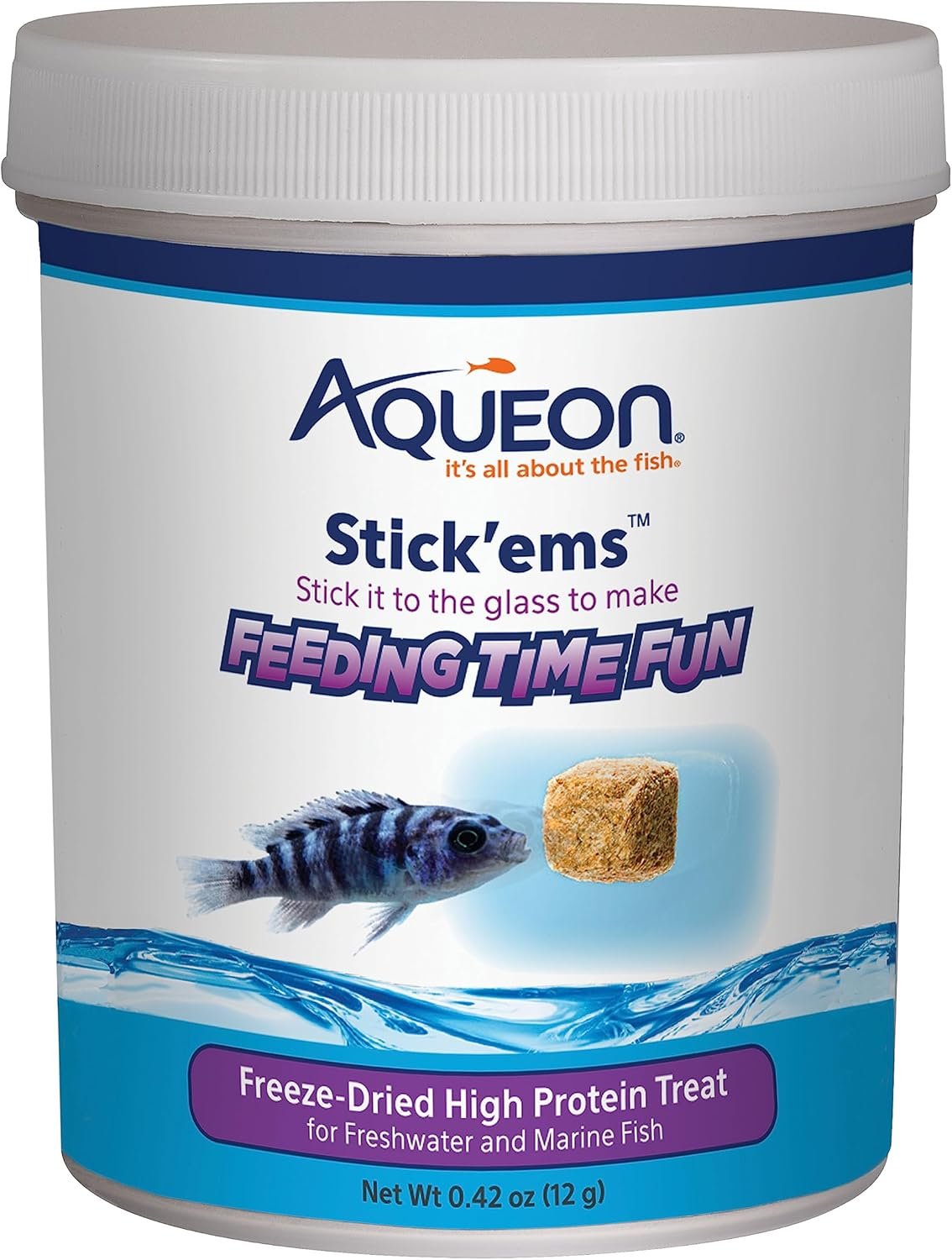 Aqueon Stick’ems Freeze-Dried High Protein Pet Fish Treat , 0.42 oz