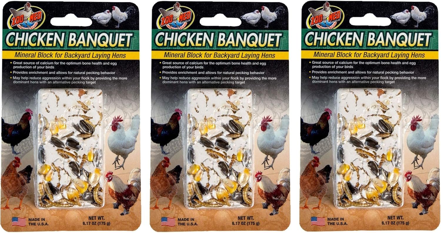 Zoo Med 3 Pack of Chicken Banquet Mineral Blocks, 6.17 Ounces Each, for Backyard Laying Hens3