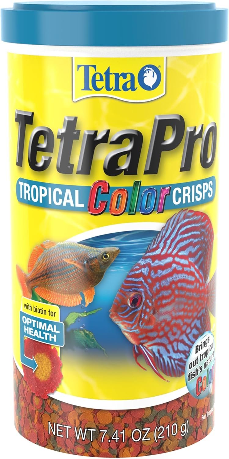 TetraPro Tropical Color Crisps, Fish Food With Natural Color Enhancers, Tropical Fish Food, 7.41 Ounces