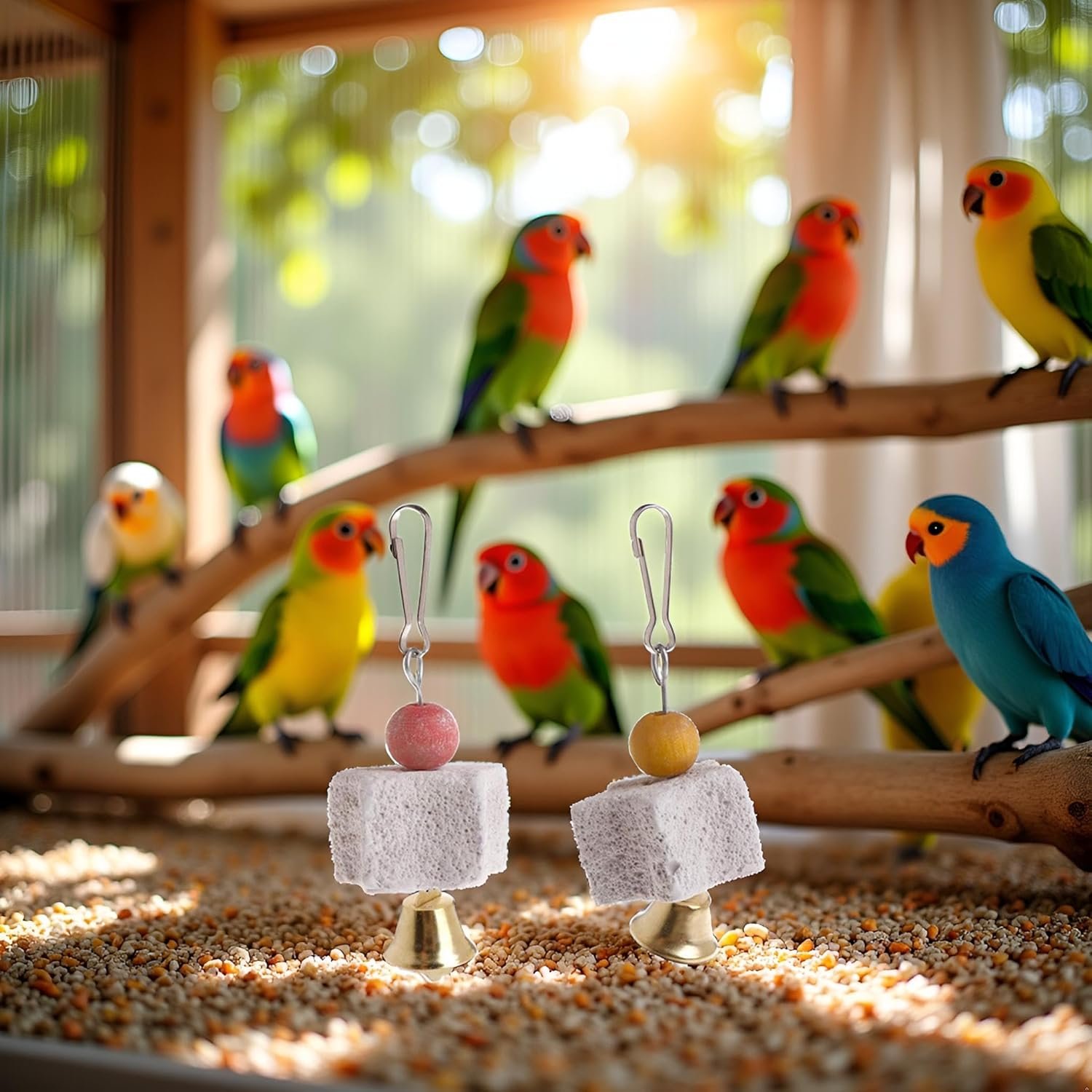 Parrot Beak Trimmer Stone Chinchilla Grinding Teeth Lava Block Mineral Rock Chewing with for Macaw Bird Chew for Parrot Bird for Budgies Cockatiel Parrots Parakeets Love Pet Supplies