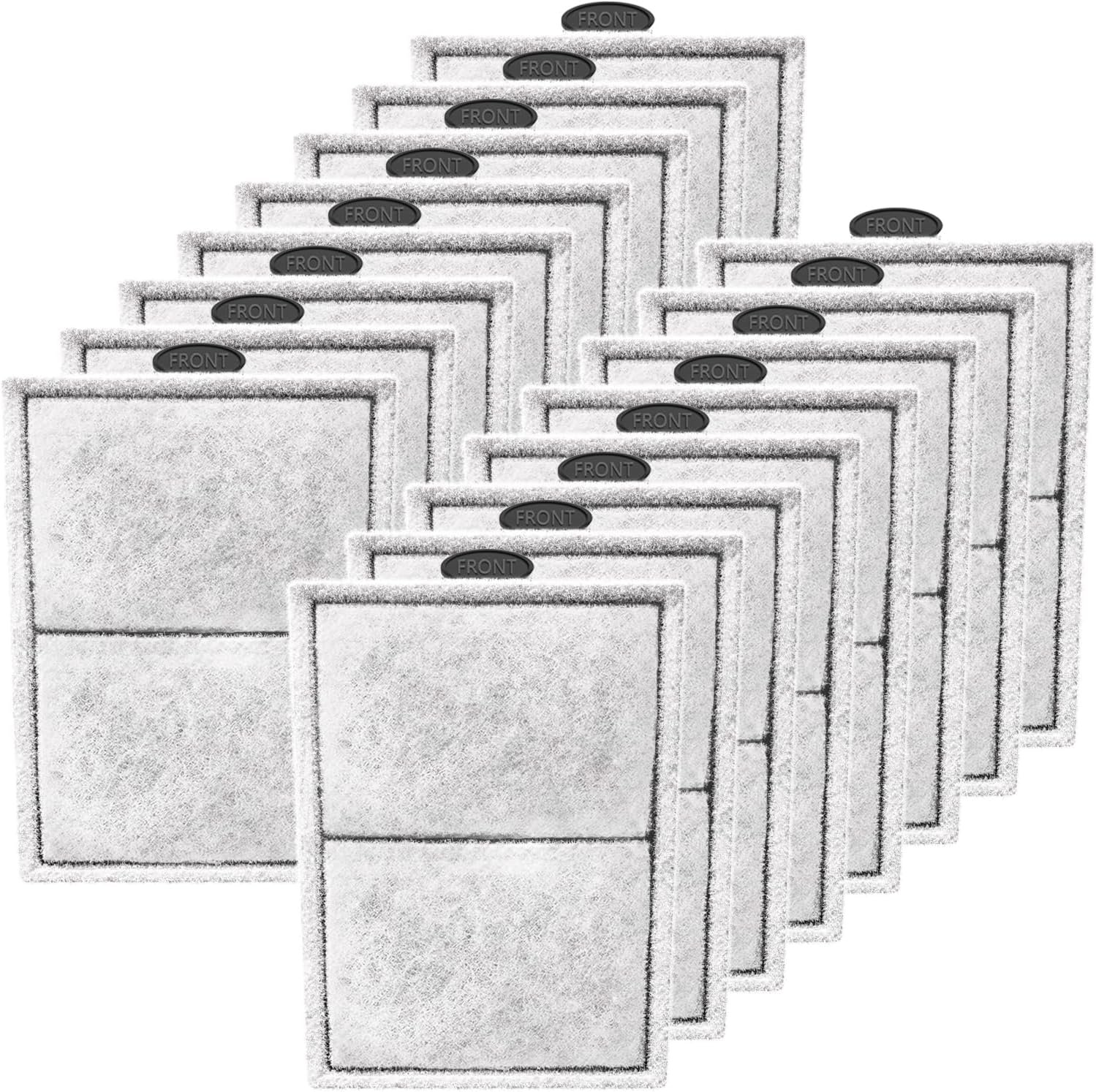 16 Pack PF-L Filter Cartridges Compatible with PF20, PF30, PF40 and PF75 Power Filters, Large Carbon Replacement Aquarium Refill for Fish Tank with Zeolite