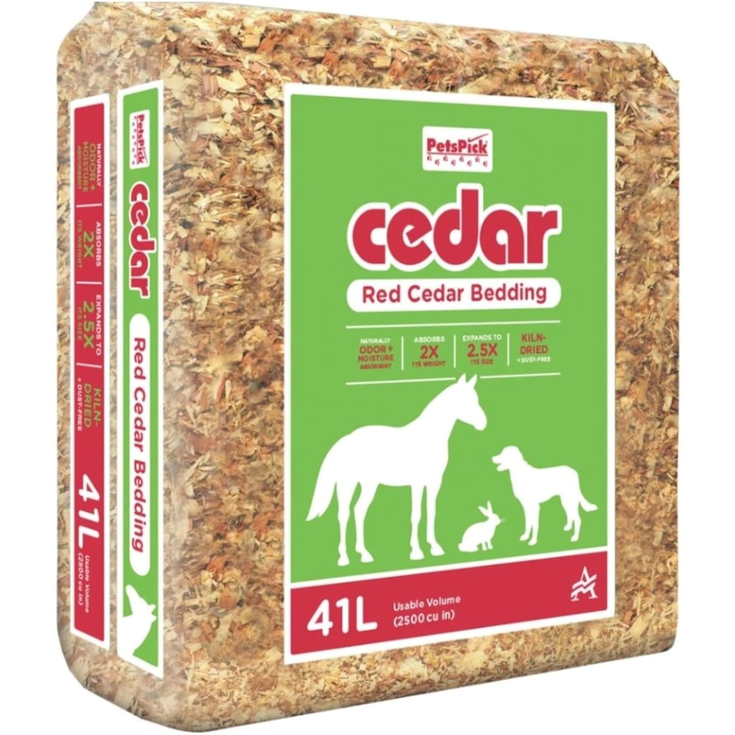 PETSPICK Kiln Dried Red Cedar Bedding, 41L