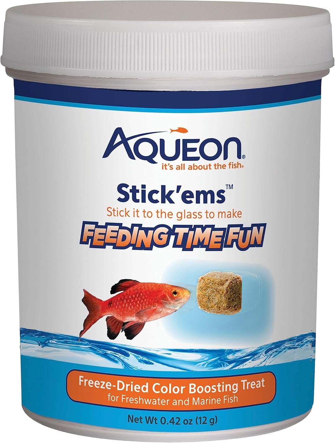 Aqueon Stick’ems Freeze-Dried Color Boosting Pet Fish Treat , 0.42 oz