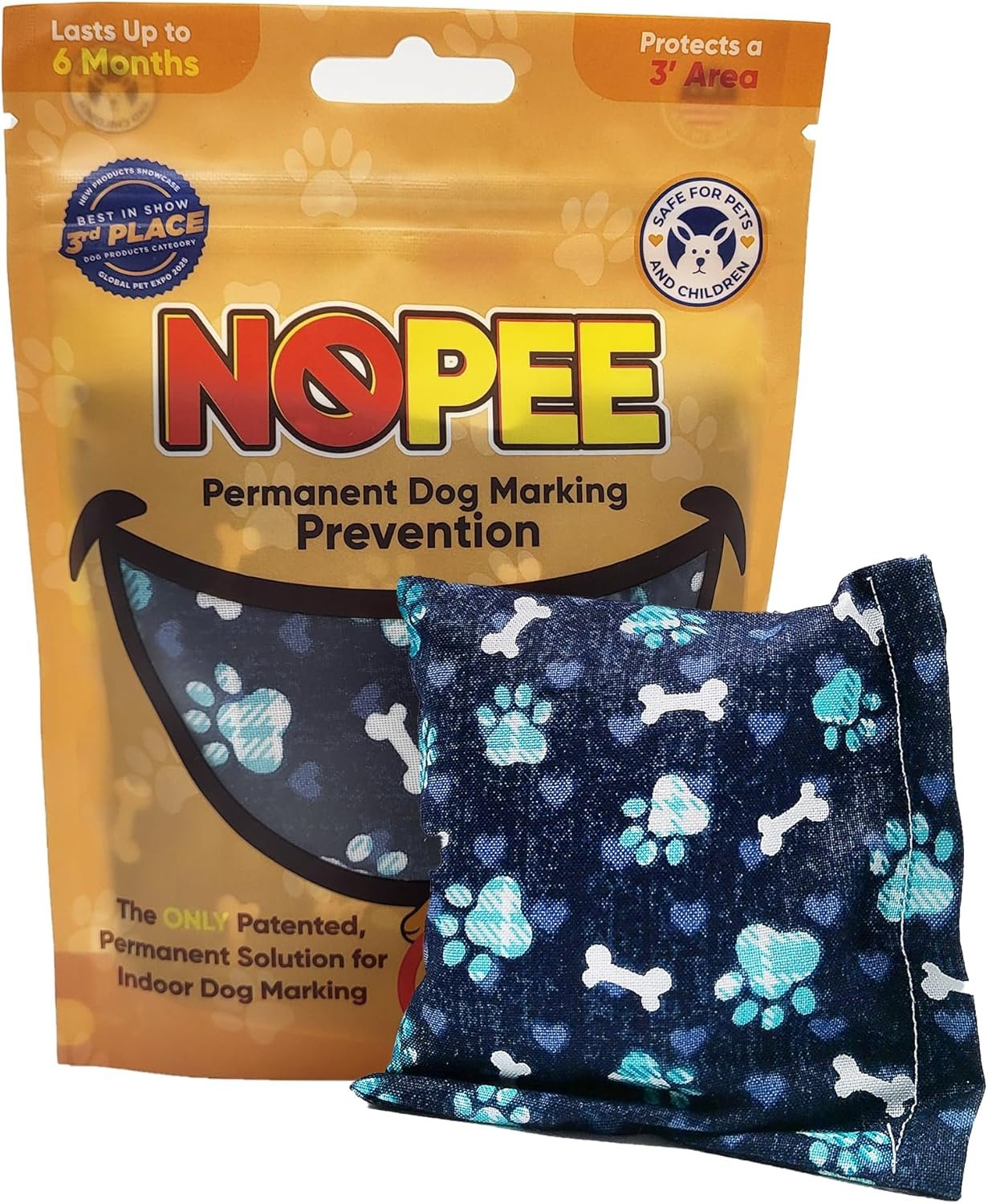 Dog Marking Prevention Product – Dog Pee Deterrent Indoor – Dog & Puppy Potty Training Aids– Long-Lasting Dog Pee Stopper Bag, Pet & Child Safe, No Sprays, 6 Months Protection – Blue Bone Paws