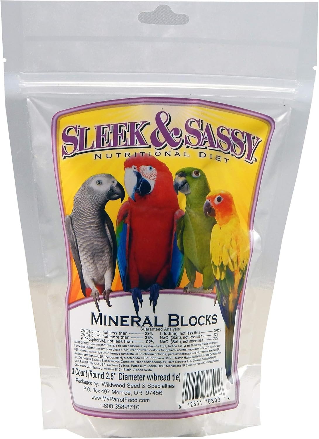 SLEEK & SASSY Mineral Blocks (2.5″ Diameter) for Birds (3 Ct.)