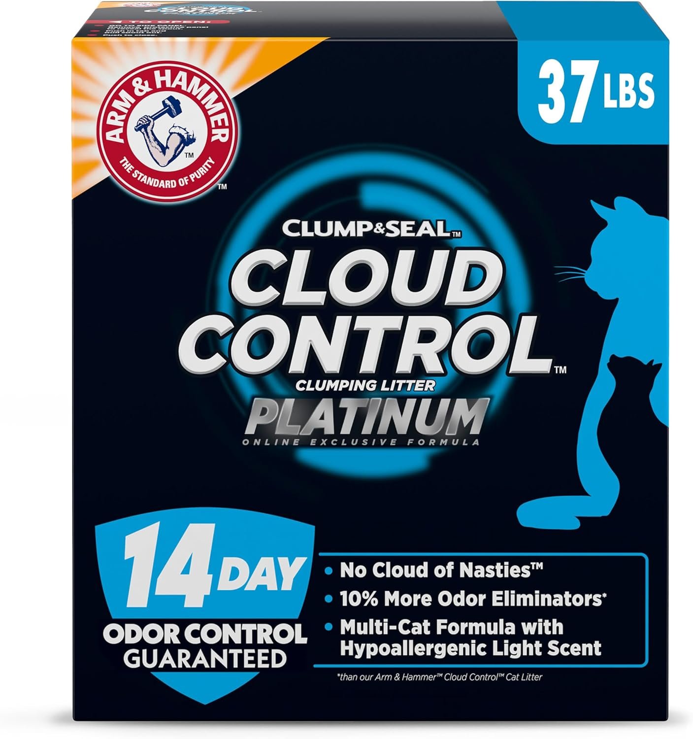 ARM & HAMMER Cloud Control Platinum Clumping Cat Litter Odor Control, 37 lbs.