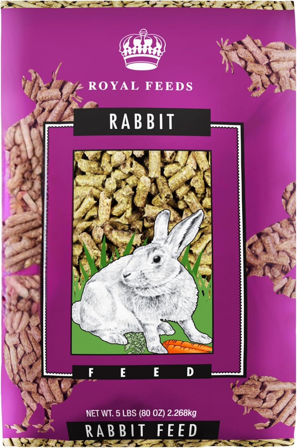 Rabbit Food Pellets, 5 Lbs Alfalfa Rabbit Pellets, Bunny Feeds, All Natural Bunny Food, Supports Healthy Bone Teeth & Digestion, Enriched with Essential Vitamins & Promotes Long-term Care