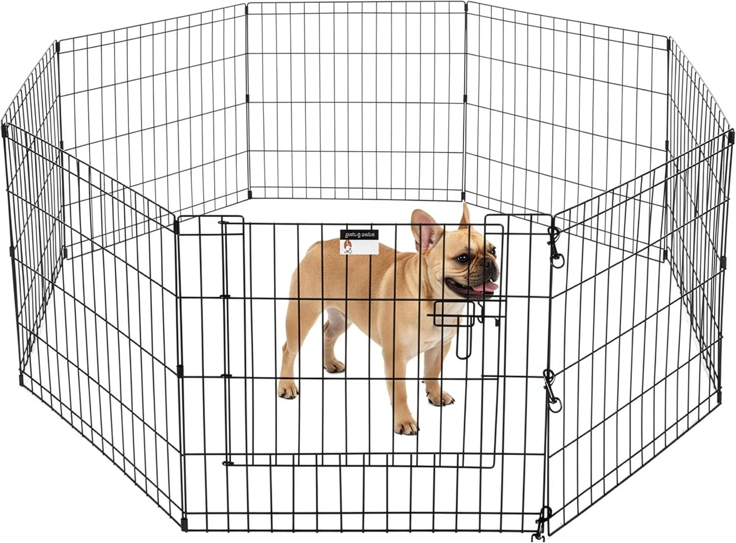 Puppy Playpen – Foldable Metal Exercise Enclosure with Eight 24-Inch Panels – Indoor/Outdoor Fence for Dogs, Cats, or Small Animals by PETMAKER