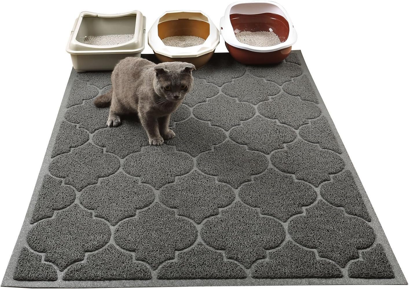 LittleTiger Cat Litter Mat, XL Super Size, Phthalate Free, Easy to Clean, 46×35 Inches, Durable, Soft on Paws, Large Litter Mat.