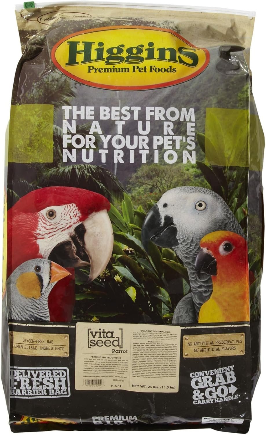 Higgins 466119 Higg Nederlands Vita Seed Parrot Food, 25-Pound