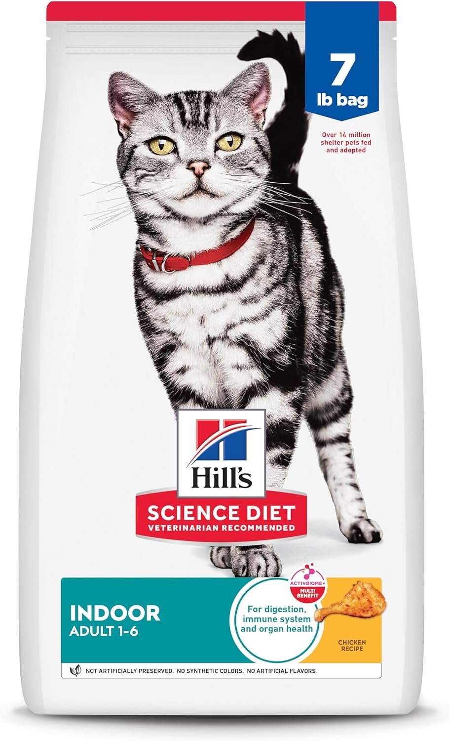 Hill’s Science Diet Indoor, Adult 1-6, Easy Litter Box Cleanup, Dry Cat Food, Chicken Recipe, 7 lb Bag