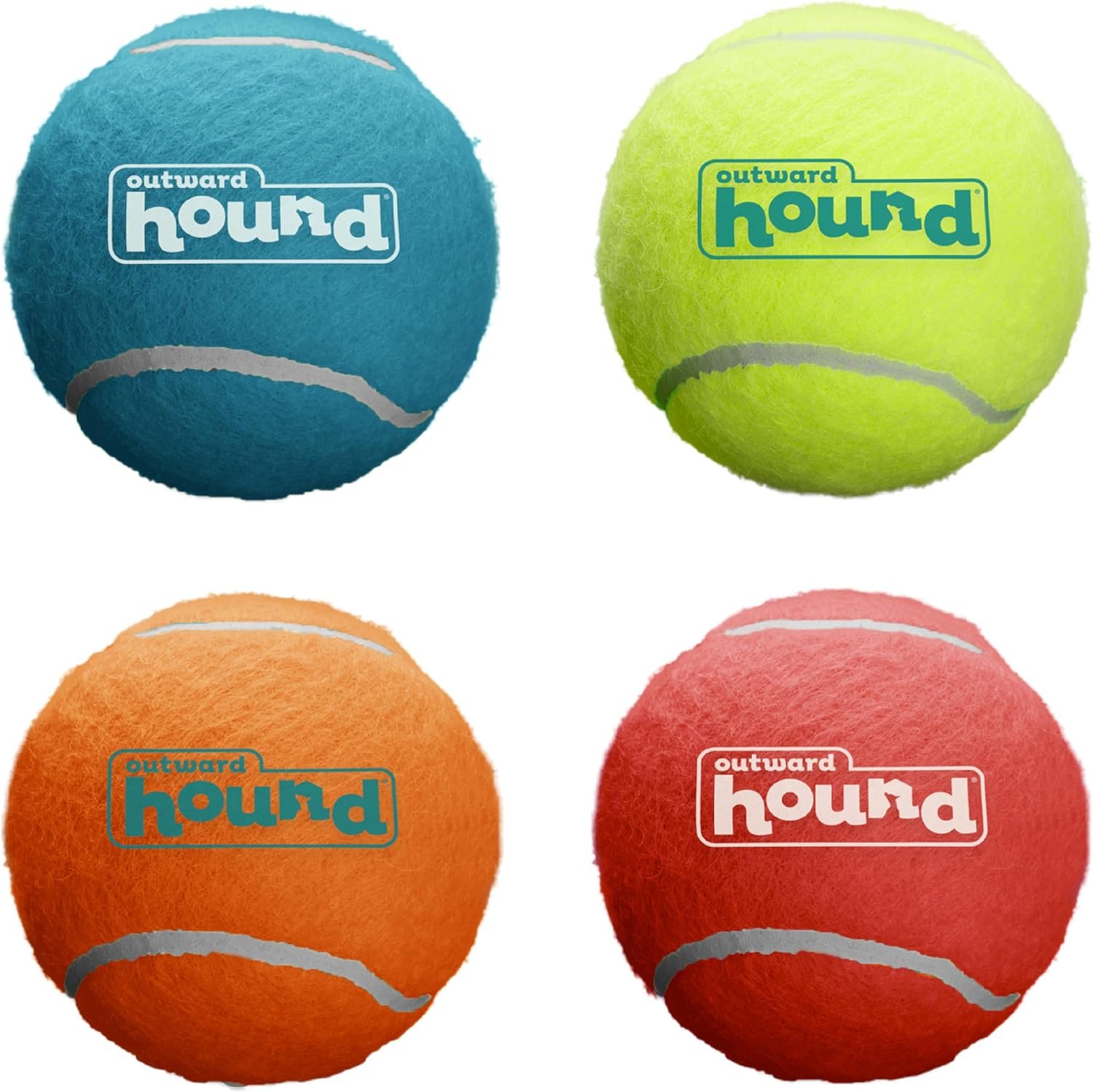 Outward Hound Squeaker Ballz – Squeaky Tennis Balls for Dogs Under 50 lbs, Interactive Dog Toy for Fetch & Training, Medium (2.5″), 4‑Pack