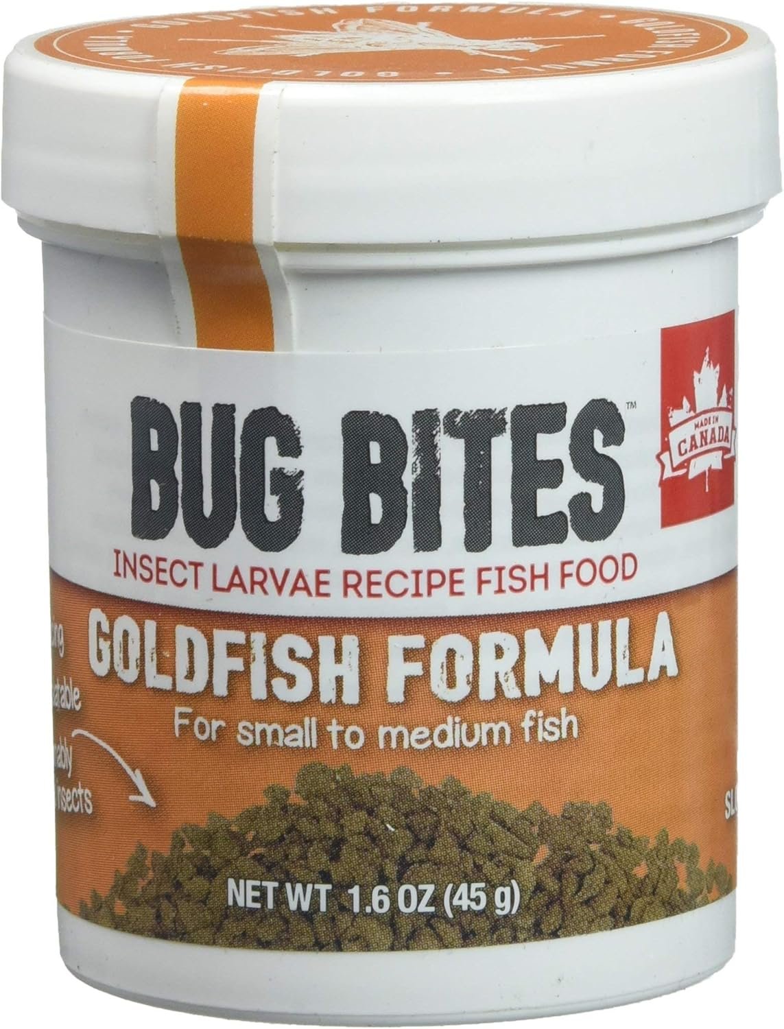 Fluval Bug Bites Goldfish Fish Food, Granules for Small to Medium Sized Fish, 1.6 oz., A6583