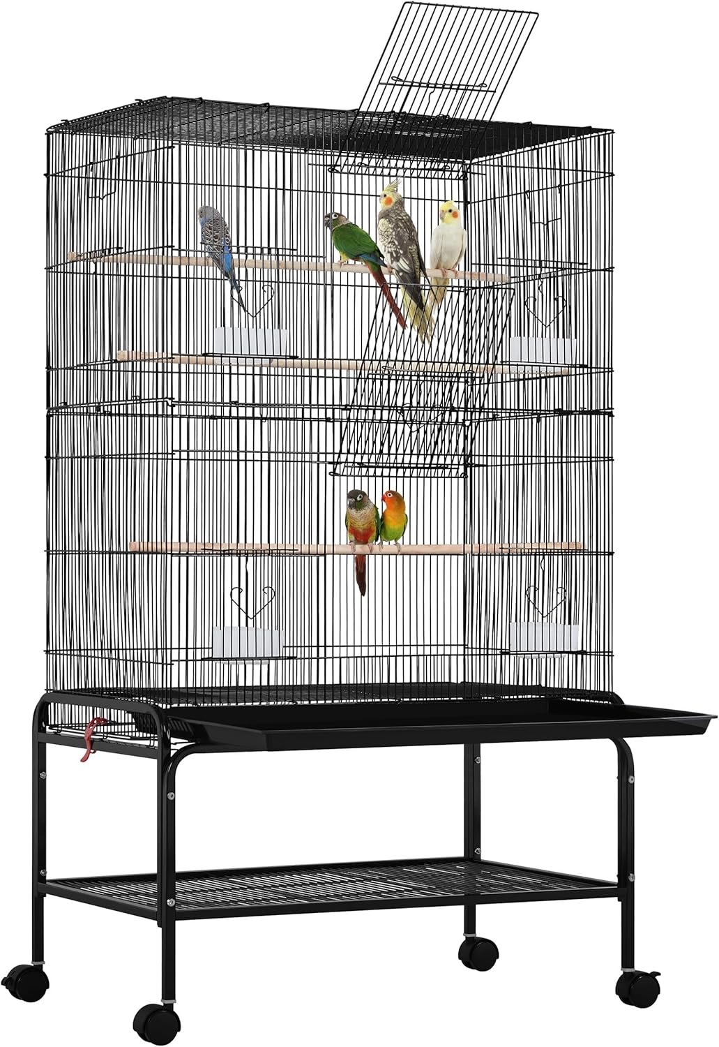 Yaheetech 53” Large Bird Cage Budgie Cage for Parakeets Cockatiels Conures Lovebirds Parrots with Rolling Stand