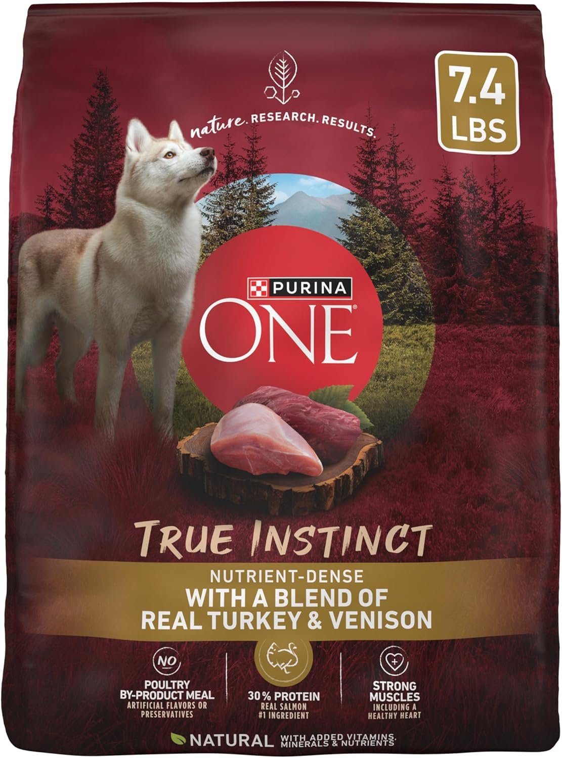 Purina ONE True Instinct With A Blend Of Real Turkey and Venison Dry Dog Food – 7.4 lb. Bag