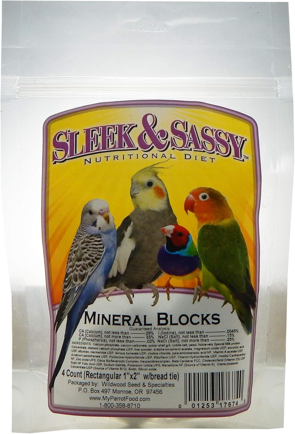 SLEEK & SASSY Mineral Blocks (1″x2″) for Birds (4 Ct.)