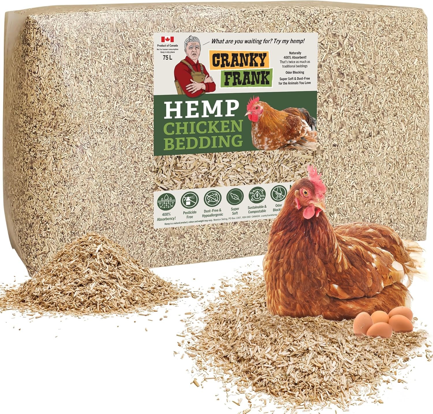 Chicken Bedding 115 Usable Liters, 30 LB – All Natural, Dust-Free, Odor-Controlled Coop Bedding for Chickens and Pets – Super Absorbent, Low Waste & Eco-Friendly