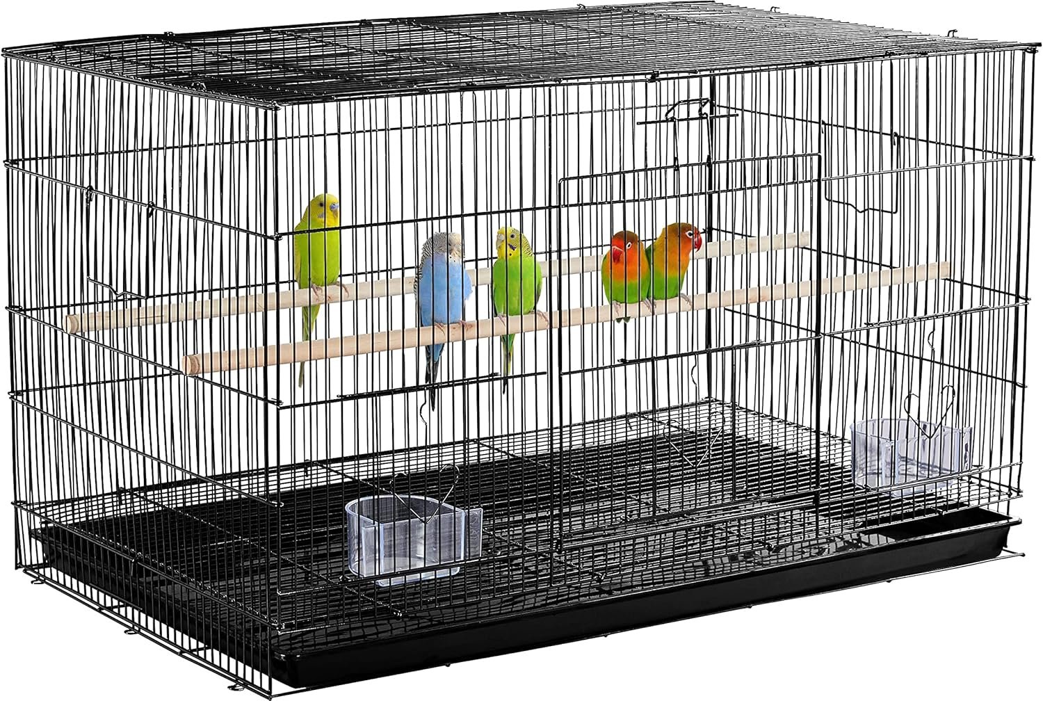 Yaheetech 30‘’ Flight Bird Cage Stackable Design for Small and Medium Birds with Slide Out Tray and Bottom Grate Budgies Cockatiels Lovebirds Canaries Parakeet Cage