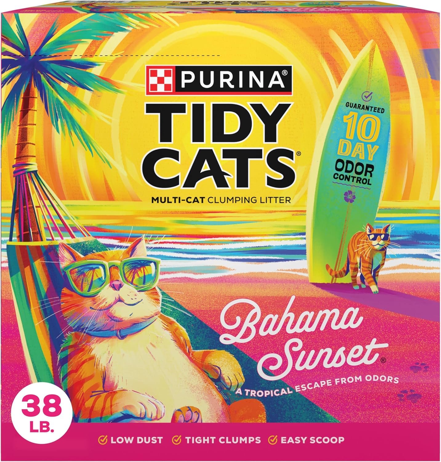 Purina Tidy Cats Bahama Sunset Scented Clumping Cat Litter Odor Control Formula