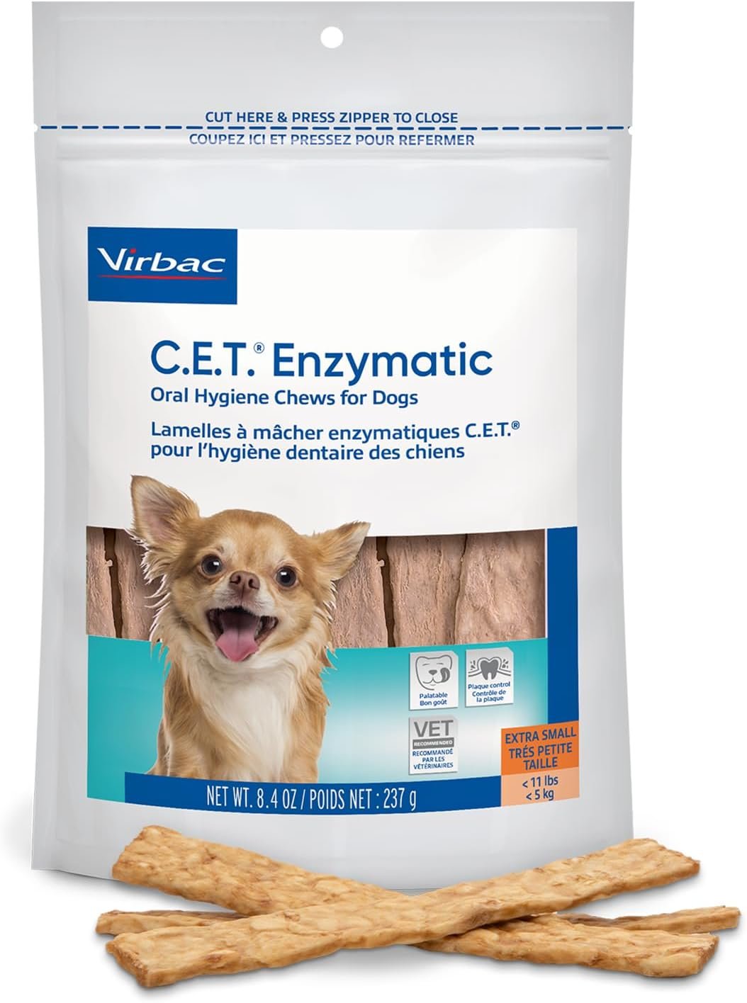 Virbac C.E.T. Enzymatic Oral Hygiene Chews for Dogs Beef 8.4 Ounces